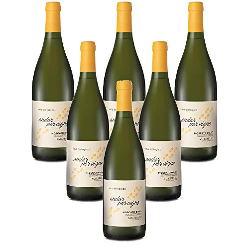 Vino blanco italiano Moscato d'Asti Biologico Vallebelbo Andar per Vigne bianco (6 botellas 75 cl.)