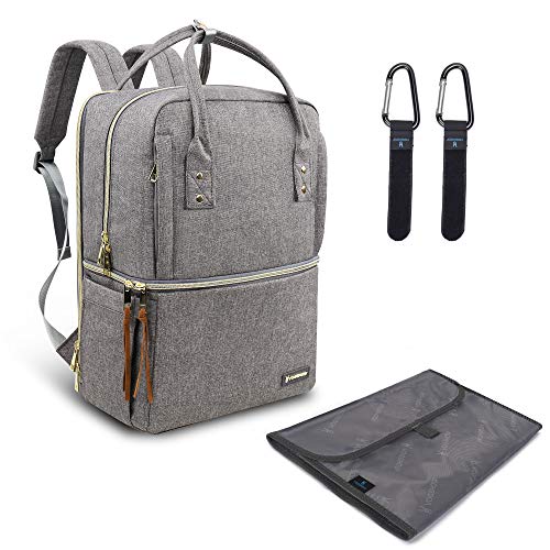 VS VOGSHOW Mochila Pañales Bebé Doble Capa Ajustable Maternal Bolso Carro Bebe con Cambiador y 2 Correas de Cochecito Gran Capacidad Impermeable Mochila Carrito Bebe para Mamá y Papá VS VOGSHOW Mochila Pañales Bebé Doble Capa Ajustable Maternal Bolso Carro Bebe con Cambiador y 2 Correas de Cochecito Gran Capacidad Impermeable Mochila Carrito Bebe para Mamá y Papá