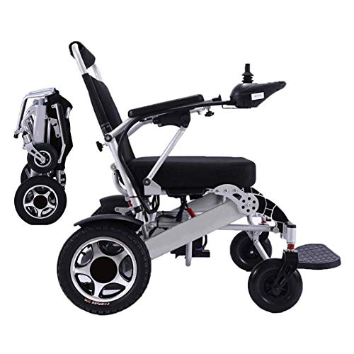 WISGING 2020 Silla de ruedas eléctrica portátil plegable ligera plegable Deluxe Potente motor dual Silla de ruedas compacta con ayuda de movilidad - Pesa solo 59 lbs con batería - Soporta 286 lbs