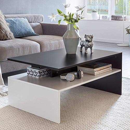 Wohnling Murphy Mesa de saln, Tabla de Madera aglomerada, Negro/Blanco, 90x43x60 cm Wohnling Murphy Mesa de saln, Tabla de Madera aglomerada, Negro/Blanco, 90x43x60 cm
