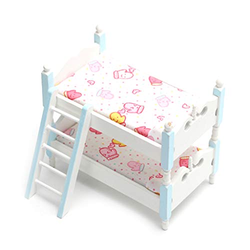 WT-DDJJK Delantal, 1:12 Casa de muñecas en Miniatura Muebles de Dormitorio para niños Litera Escalera Literas