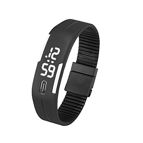 Wudube - Reloj de mujer, elegante reloj electrónico digital LED deportivo con fecha, impermeable, pulsera digital, reloj de pulsera de silicona