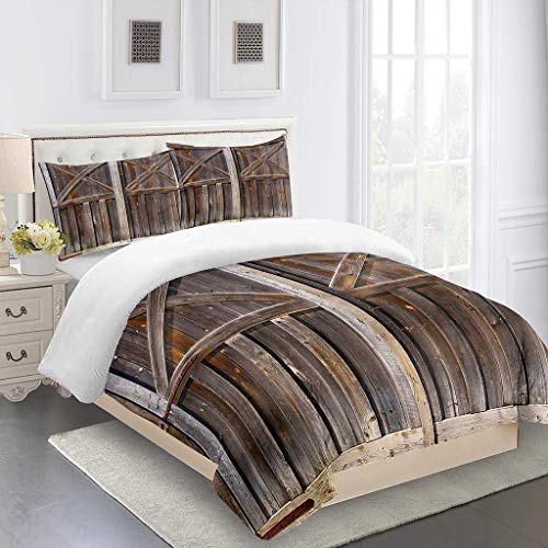 XKALXO Funda nórdica Matrimonio 240 x 220cm Chalet Vintage con Puerta de Madera Microfibra Funda Edredon Suave Transpirable y 2 Funda de Almohada 50x75 cm XKALXO Funda nórdica Matrimonio 240 x 220cm Chalet Vintage con Puerta de Madera Microfibra Funda Edredon Suave Transpirable y 2 Funda de Almohada 50x75 cm