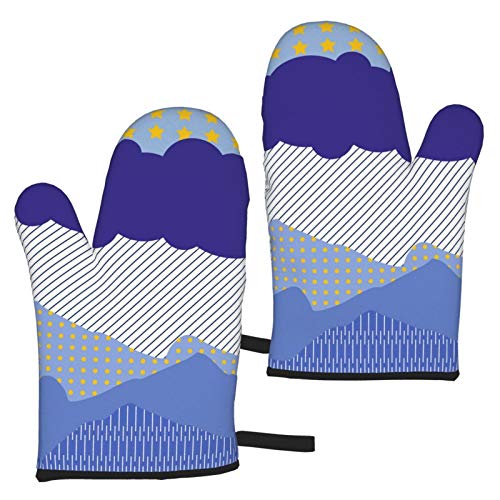 Ye Hua Snow Mountain Oven Mitts Heat Resistant Oven Gloves to Protect Hands, for Handling Hot Cookware