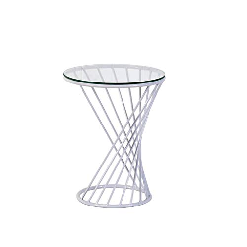 YITIANTIAN Mesitas de Salón para el Café Mesa de Centro Redonda Mesa Lateral Mesa de Cristal Transparente Espiral Base Diseño Decoración del hogar (Oro) Mesa Final (Color : White, Size : M) YITIANTIAN Mesitas de Salón para el Café Mesa de Centro Redonda Mesa Lateral Mesa de Cristal Transparente Espiral Base Diseño Decoración del hogar (Oro) Mesa Final (Color : White, Size : M)