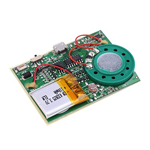 Zerone Unidad Flash USB Reproductor de grabación de Voz Módulo de Chip 1W con batería de Litio Recargable para Tarjetas/Juguetes DIY 480 Segundos de grabación
