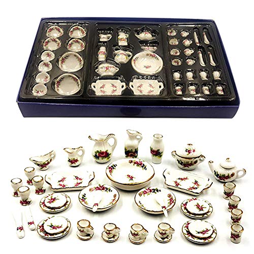 ZHOUBAA Modelos De Casa De Muñecas En Miniatura, Decoración DIY, Kit De Casa De Muñecas, Tetera, Plato, Tazas, Accesorios para Casa De Muñecas, Mini Vajilla De Cerámica para Niños, Juguete DIY ZHOUBAA Modelos De Casa De Muñecas En Miniatura, Decoración DIY, Kit De Casa De Muñecas, Tetera, Plato, Tazas, Accesorios para Casa De Muñecas, Mini Vajilla De Cerámica para Niños, Juguete DIY