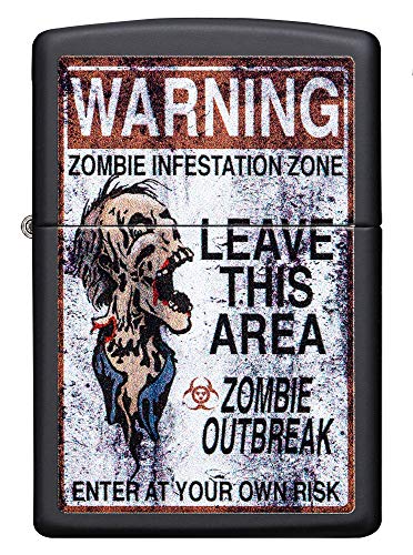 Zippo Zombie Warning Design Encendedor, latón, 5,83,81,2
