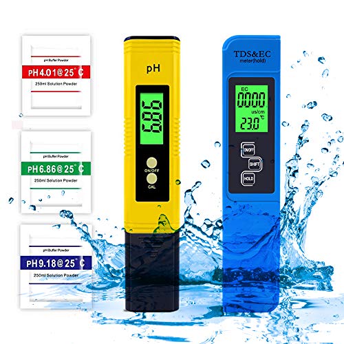 ZOYIDOUX Medidor PH,Medidor de ph Digital ,Medidor TDS EC Temperatura,Medidor de Prueba de Calidad para Acuarios, Agua Potable, Jardín, Piscina