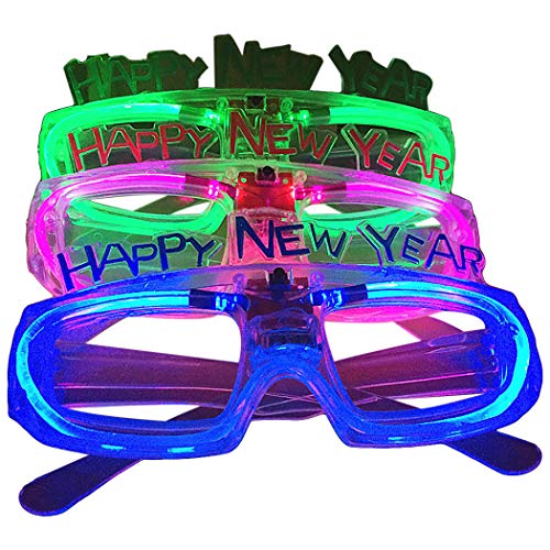 Zoylink 5 Pares Gafas De Fiesta De Año Nuevo Iluminar Gafas Fiesta De Disfraces Para Navidad