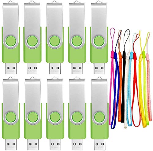 10 Piezas 8GB PenDrives Portátil Memoria USB 2.0 Giratorios Verde Pen Drive 8 GB Bonito Almacenamiento de Datos Flash Drive para Música / Fotos / Mp3 / Vídeo / Películas / Documentos by FEBNISCTE