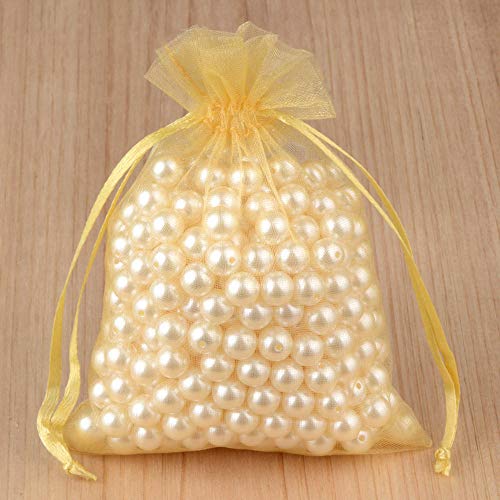 100 piezas 24 colores bolsa de joyería regalo de boda bolsas de organza embalaje de joyería y bolsas de joyería-7 de oro_El 10x15cm