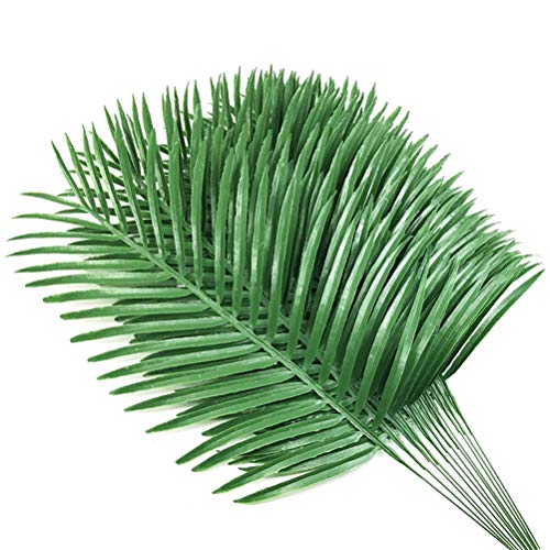 12 unids plantas de palma artificial hojas hojas de imitación plantas artificiales vegetación falso falso tropical grande palmera hojas para el hogar decoraciones de la boda del partido