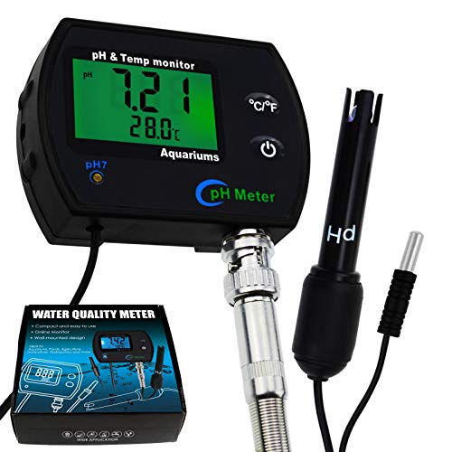 2 en 1 Combo pH & Temperatura Metro Agua Calidad Ensayador Reemplazable BNC pH Electrodo para Acuarios Hidroponia Tanques Acuicultura Laboratorio 2 en 1 Combo pH & Temperatura Metro Agua Calidad Ensayador Reemplazable BNC pH Electrodo para Acuarios Hidroponia Tanques Acuicultura Laboratorio