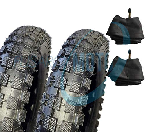 2 neumáticos de goma con cubierta con tacos + 2 cámaras de aire, para minimoto y minimoto de cross 12 1/2 x 2,75 