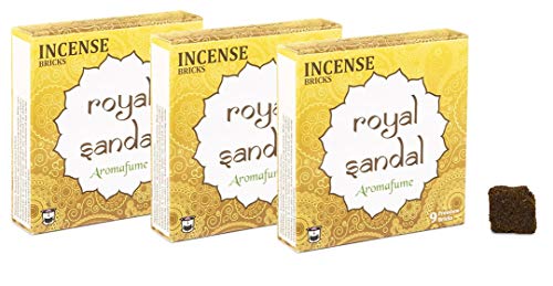 3 cajas de 9 bloques de incienso Royal Sandal (leña de sándalo) para quemadores Aroma Fume