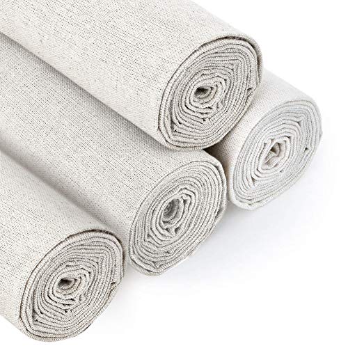 4 piezas de tela de lino natural para confección, de 50 cm, para trabajos de costura, tapizar, manteles o decoración de macetas, color blanco 4 piezas de tela de lino natural para confección, de 50 cm, para trabajos de costura, tapizar, manteles o decoración de macetas, color blanco