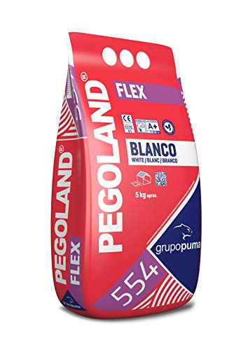 554 Pegoland Flex Blanco C2 TE S1: Adhesivo cementoso especial para piscinas, pavimentos, fachadas. Saco 5 KG