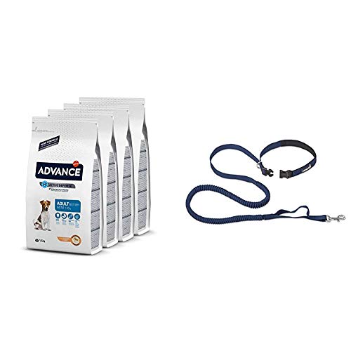 ADVANCE Mini Adult - Pienso para Perros Adultos De Razas Pequeñas - Pack De 1,5Kg x 4 - Total 6kg + Correa Elastica Running de Regalo