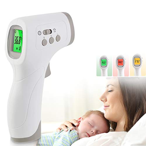 AGM Termometro Infrarrojos para Frente, Termometro Digital Sin Contacto, pantalla LCD digital, medición precisa y rápida de la temperatura para bebés, adultos y objetos