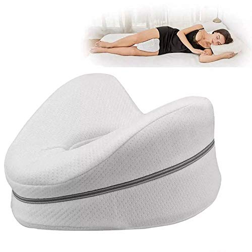 Almohada Ortopédica para Pierna y Rodilla, Espuma con Memoria, Alivia el Dolor de Espalda, Cadera y Articulaciones, Soporte para el Tobillo y la Rodilla – Almohadilla para Dormir de Lado (A)