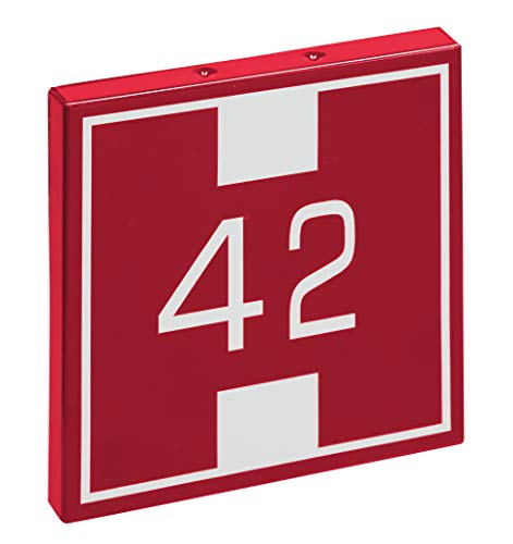Arregui SE502GR-06 Square Casa, Placa de Señalización del Número de Vivienda Rectangular, Rojo