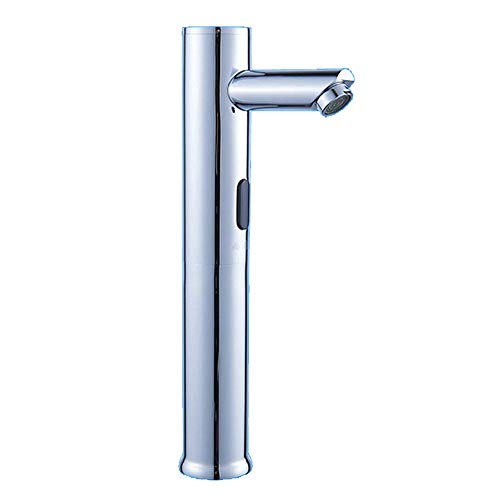 Automático Elektronik grifo Sensor de infrarrojos - Grifo baño totalmente automático IR - Lavabo grifo de latón cromo caño alto operativos batería F. cuarto de baño lavabo, Plateado Automático Elektronik grifo Sensor de infrarrojos - Grifo baño totalmente automático IR - Lavabo grifo de latón cromo caño alto operativos batería F. cuarto de baño lavabo, Plateado