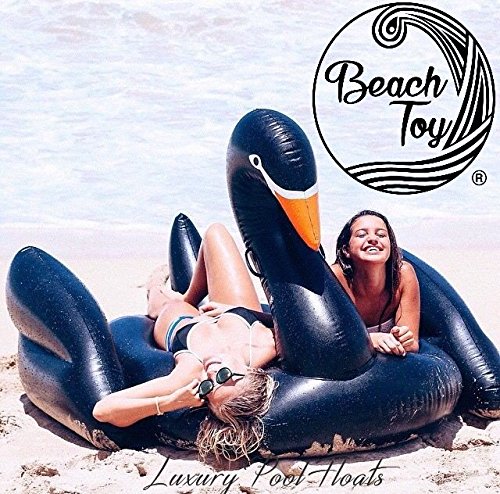 Beach Toy ® - Flotador gigante para piscina CISNE NEGRO para adultos y niños, 2-3 personas, tamaño XXL: 175 X 170 X 130 CM, entrega ultra rapida