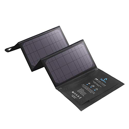 BigBlue 28W Cargador Panel Solar (5V/4.8A Total Máximo) Impermeable Placa Solar Plegable con 3 USB Puertos para Móviles, Tablets, GoPro y Otros Dispositivos Digitales