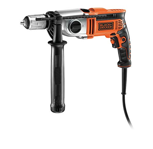 BLACK+DECKER KR1102K-QS - Taladro percutor 1100W, 230V con 2 velocidades mecánicas y maletín BLACK+DECKER KR1102K-QS - Taladro percutor 1100W, 230V con 2 velocidades mecánicas y maletín