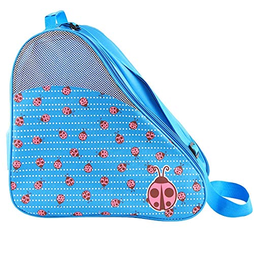 Bolsa de patinaje sobre hielo, bolsa para patines en línea, para mujer, para patinaje artístico, hockey, patinaje, patinaje sobre hielo, mochila para niñas y niños (azul)