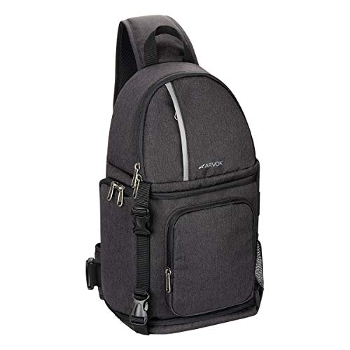 Bolso de Hombro para cámara ARVOK, Mochila Impermeable para cámara con Funda para Lluvia y sujección para trípode, Bolso para cámara Profesional para Canon Nikon Sony Fujifilm DSLR, SLR y Objetivos Bolso de Hombro para cámara ARVOK, Mochila Impermeable para cámara con Funda para Lluvia y sujección para trípode, Bolso para cámara Profesional para Canon Nikon Sony Fujifilm DSLR, SLR y Objetivos