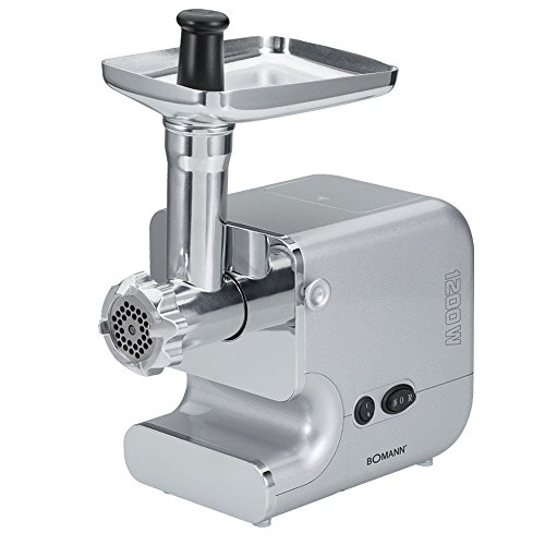 Bomann FW 447 CB Picadora de Carne eléctrica con Embutidora de Salchichas, engranaje metálico, 3 discos, 1200 W, Acero Inoxidable, plateado Bomann FW 447 CB Picadora de Carne eléctrica con Embutidora de Salchichas, engranaje metálico, 3 discos, 1200 W, Acero Inoxidable, plateado