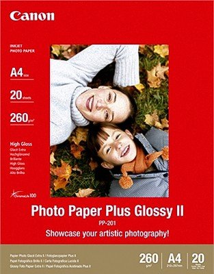 Canon PP-201 II Lot de 20 feuilles de papier photo brillant A4 210x297 21 x 29 cm 260 g