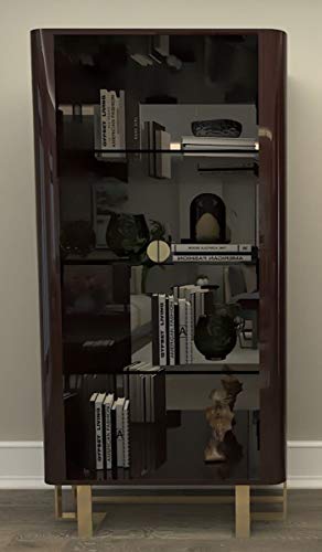 Casa Padrino Vitrina Art Déco de Lujo marrón Oscuro/Oro - Vitrina de Madera Maciza Hecha a Mano con 2 Puertas de Vidrio - Muebles de Salón Art Déco Casa Padrino Vitrina Art Déco de Lujo marrón Oscuro/Oro - Vitrina de Madera Maciza Hecha a Mano con 2 Puertas de Vidrio - Muebles de Salón Art Déco