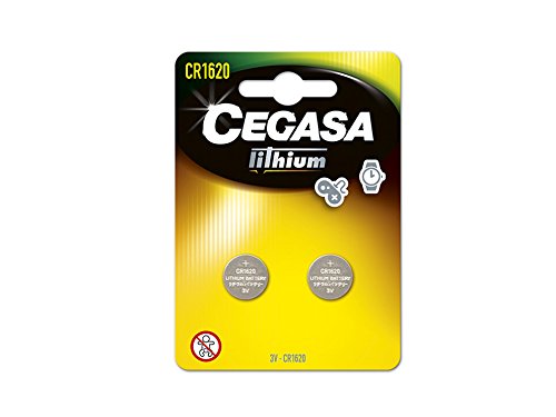 CEGASA CR1620 - Pack 2 Pilas botón Litio, Color Verde