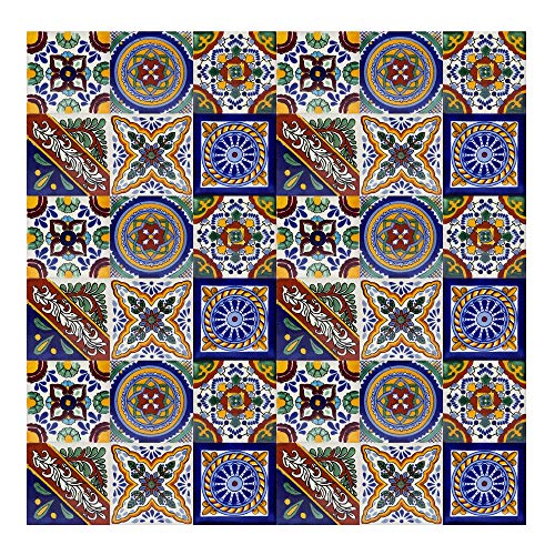 Cerames Ramon azulejos decorativos de colores de la pared, mexicano, para cuarto de baño y cocina, 10cm*10cm, 30 piezas por paquete