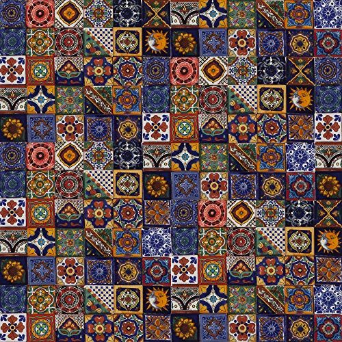 Cerames Salazar – Azulejos decorativos de colores de la pared, mexicano, para cuarto de baño y cocina, 5x5 cm, 120 piezas por paquete.