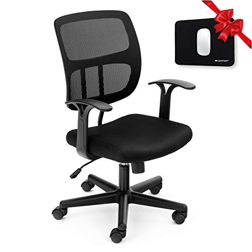 COMIFORT Silla de Escritorio Juvenil / Talla Media, Sillas de Oficina Ergonomica de Malla Alta para Despacho y Ordenador, Sillas Despacho con Ruedas, Mecanismo de Altura Regulable Negro COMIFORT Silla de Escritorio Juvenil / Talla Media, Sillas de Oficina Ergonomica de Malla Alta para Despacho y Ordenador, Sillas Despacho con Ruedas, Mecanismo de Altura Regulable Negro