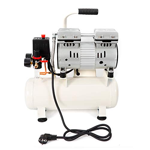 Compresor de aire 680 W, sin aceite, sin aceite, mantenimiento sin aceite, 57 db, silencioso, 9 L, compresor de aire para pintura de coche, tratamiento de madera, decoración, científico Compresor de aire 680 W, sin aceite, sin aceite, mantenimiento sin aceite, 57 db, silencioso, 9 L, compresor de aire para pintura de coche, tratamiento de madera, decoración, científico
