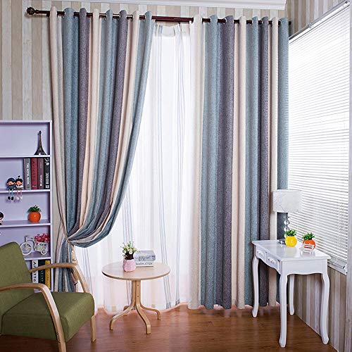 Cortinas opacas, cortinas oscurecedoras con aislamiento térmico en la parte superior de la ventana para el panel de la cortina de la sala de estar del dormitorio, azul claro 150 * 225 cm (W * H)