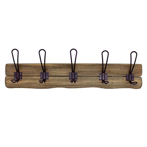CVHOMEDECO. Perchero de pared de madera maciza rústica con ganchos, ganchos de madera para entrada, cocina, cuarto de baño Color marrón. 59 x 15,9 x 8,9 cm CVHOMEDECO. Perchero de pared de madera maciza rústica con ganchos, ganchos de madera para entrada, cocina, cuarto de baño Color marrón. 59 x 15,9 x 8,9 cm