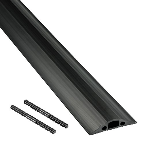 D-Line FC68B | Canaleta pasacables para suelo | 68 mm x 1,8m - color negro