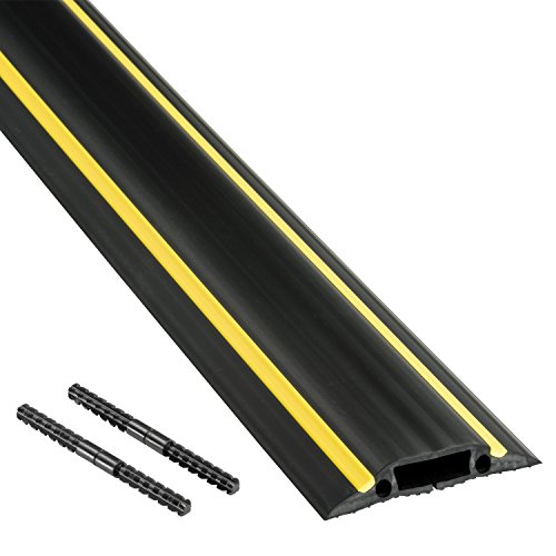 D-Line FC83H | Canaleta pasacables para suelo | 83 mm x 1,8m - negro y amarillo