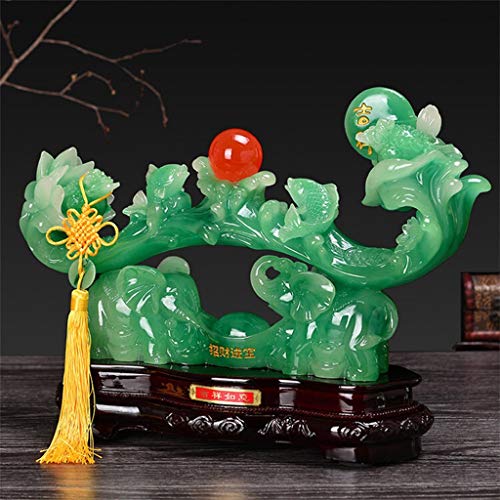 Decoración de Escritorio Regalos de China Feng Shui Jade Ruyi Figuras Adornos Mascot Oficina Tienda Recepción Modern Craft for el Hogar Adornos de Escritorio (Color : B)