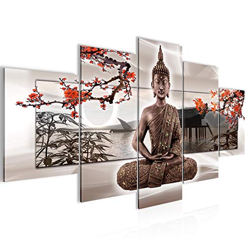 Decoración de la mesa de Buda Mural - 150 x 75 cm Vista de impresión en lienzo Salón Apartamento - listo para colgar - 503253c