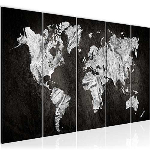 decoración de la mesa del mapa del mundo mural - 150 x 60 cm Vista de impresión en lienzo Salón Apartamento - listo para colgar - 002956a