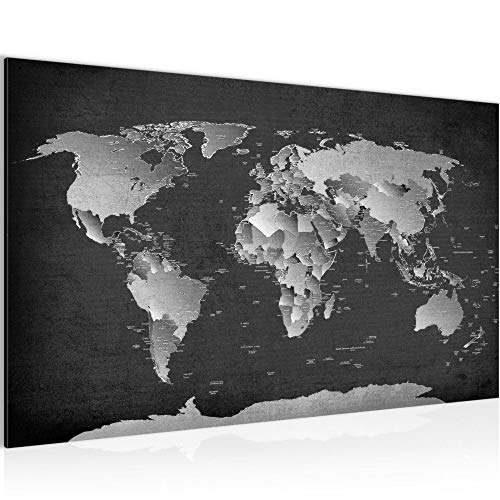 decoración de la mesa del mapa del mundo mural - 70 x 40 cm Vista de impresión en lienzo Salón Apartamento - listo para colgar - 107614b
