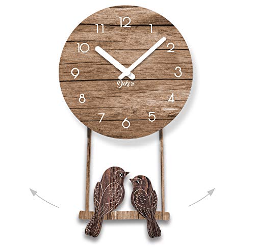 Dekori - Reloj De Pared Moderno De Madera con Péndulo. Preciso Y Silencioso, Apto para Todas Las Estancias De La Casa: Cocina Salón Comedor. Producto Original Dekori, Fabricado En Italia. (WOT)