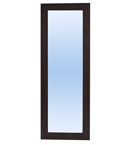 Desconocido Espejo con Marco Textura imitación Madera Disponibles en Varios Tonos y tamaños Decorativo para Dormitorio salón Pasillo vestidor Horizontal y Vertical (120 x 80 cm, Vetas Wengue)
